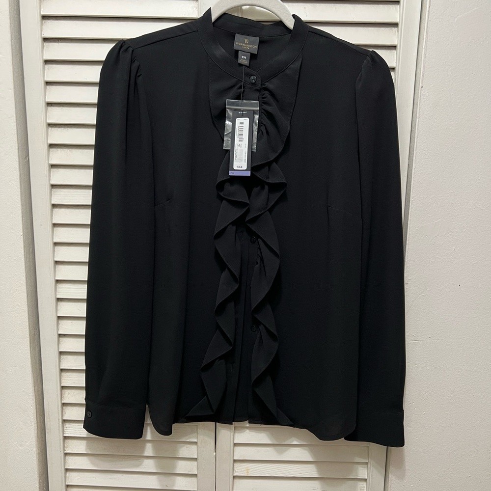 Sheer black long sleeve shirt